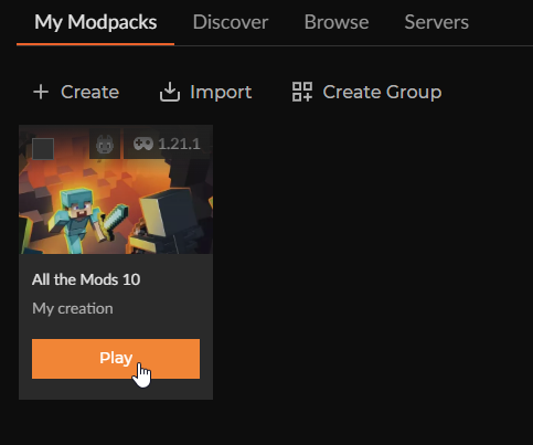 Play modpack